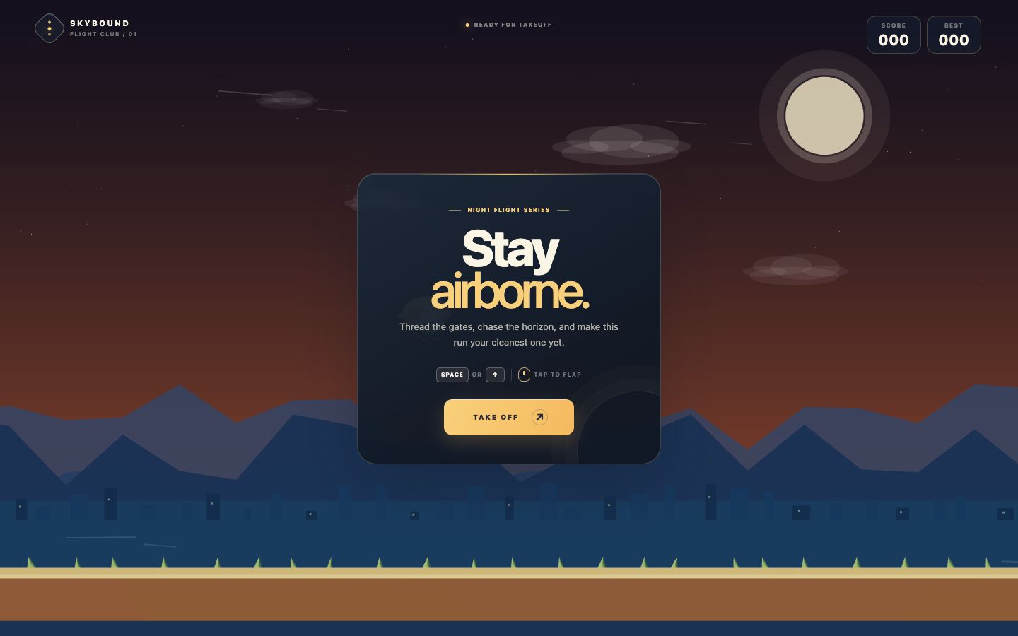 The Skybound Three.js game created by GPT-5.6 Luna